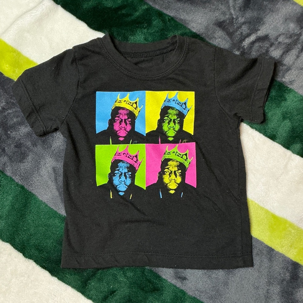 Kids Pop Art Graphic Tee - Black with Multicolor DesignSize 18 months